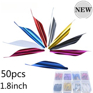 50Pcs 1.8นิ้วSpin VanesเกลียวลูกศรFeather FletchesเพลาลูกศรDIY Bow