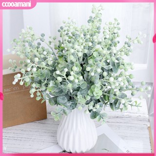 [cooamani] พลาสติกปลอมสําหรับงานแต่งงานยูคาลิปตัสกรีนเนอรี่สาขาการแสดงจริง