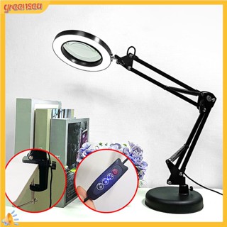 (greensea) โคมไฟแว่นขยาย 10x LED อเนกประสงค์ สําหรับบ้าน ออฟฟิศ