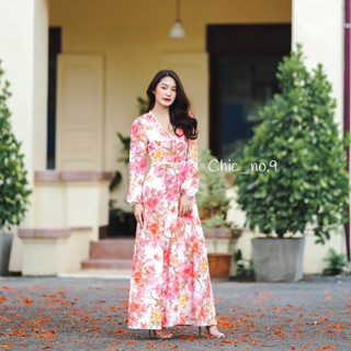 Chic No.9 : ชุดเดรส Dress - Maxi Sweet Rose👋ปัดซ้ายที่รูปเพื่อดูขนาดสินค้า