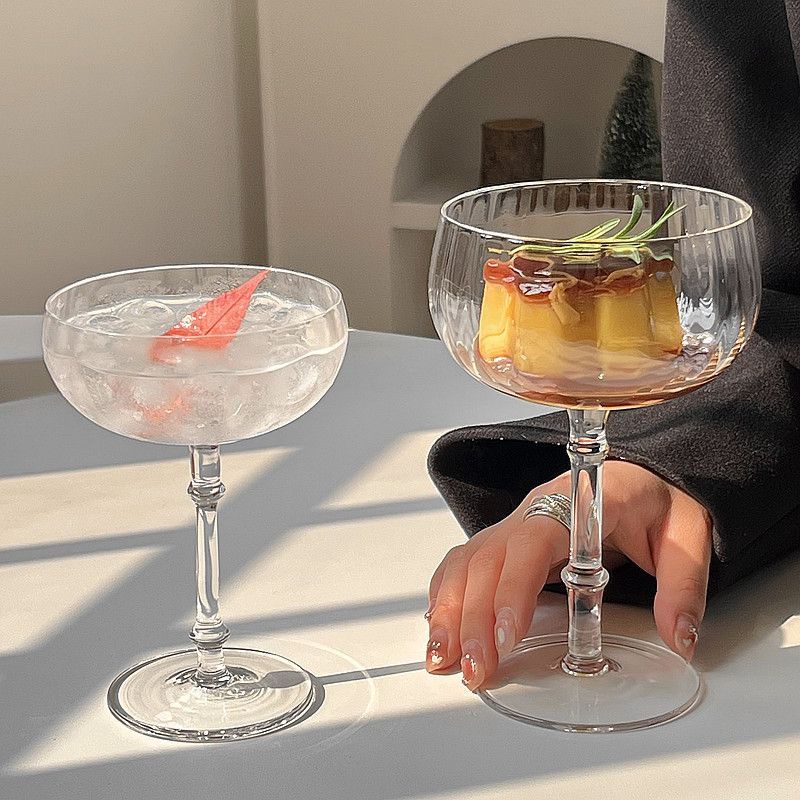 【พร้อมส่งในไทย】แก้วค็อกเทล คริสตัลทรงสูง 300ml แตกแล้วเปลี่ยนได้ 300ml