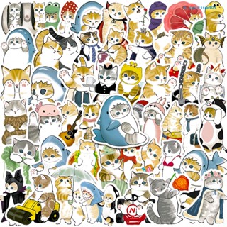 Calcium 50Pcs Stationery Stickers Self-adhesive Waterproof Removable Tear-resistant Decorative Cute Cat Laptop Stickers