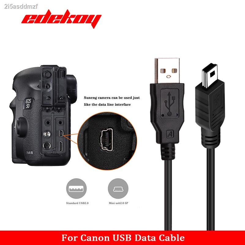 กล้อง mini 5-Pin USB Data Transfer Cable สายไฟสายไฟสำหรับ Canon EOS 550D 600D 650D 700D 750D 760D 1000D 1100D 1200D