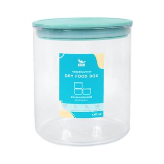 ขวดโหลกลมฝาดึง KECH PASTEL 8132 1.3 ลิตร สีเขียว