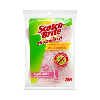 ฟองน้ำพร้อมใยขัด SCOTCH-BRITE ANTIBACTERIAL 3x4 นิ้ว สีชมพู