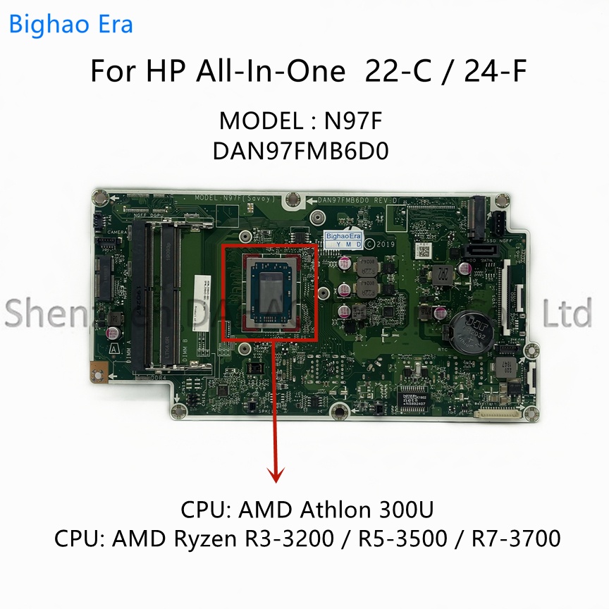 meY DAN97FMB6D0 For HP 22-C 24-F AIO Motherboard With AMD Athlon 300U R3-3200U R5 R7-3700 CPU DDR4 L39043-001 L390 liF