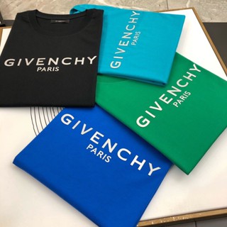 Givenchy ใหม่ เสื้อยืดลําลอง แขนสั้น คอกลม พิมพ์ลายโลโก้ตัวอักษร ขนาดใหญ่ แฟชั่นฤดูร้อน สําหรับผู้ชาย