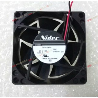 พัดลมระบายความร้อนอินเวอร์เตอร์ NIDEC D07A-24PH 03 24V 0.11A 7025 7 ซม. 2 สาย