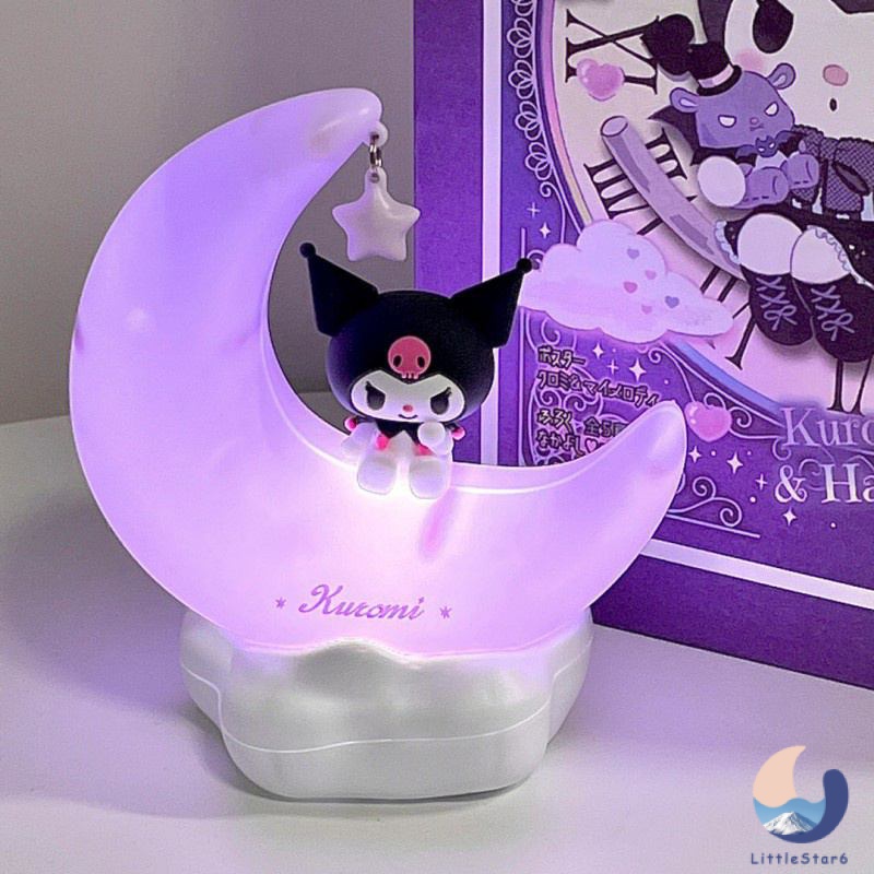 Sanrio ไฟกลางคืน LED คุโรมิ ชินนาม่อนโรล ชาร์จไฟได้ 3 ระดับ ไฟดวงจันทร์ ไฟหลับ Lamps【LittleStar6】