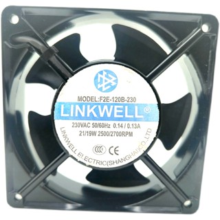 ใหม่ LINKWELL F2E-92B-230-GW พัดลมระบายความร้อน โลหะ ทนความร้อนสูง 9 ซม. 230V