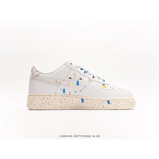 ﹍✺(Certified products  ) Nike Air Force 1 LowCream WhiteGrey "Air One Classic Low top Versatile Casual Sneaker" Express