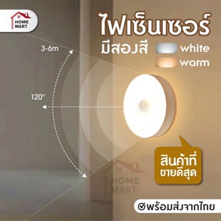 ไฟเซ็นเซอร์ ไฟติดห้องนอน ไฟLED ไฟกลางคืน ไฟห้องน้ำ night light ไฟอัตโนมัติ ชาร์จได้ ฟรี Micro USB โคมไฟ