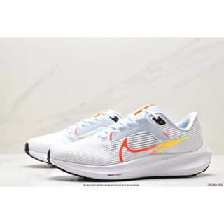 △☃▧NEW 【พร้อมส่งของแท้/ รุ่นนี่ใส่ตรงไซส NIKE Zoom Pegasus 40 Wide White/Obsidian Marathon leisure แฟชั่น รองเท้ากีฬา（สิ