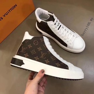 [EUR Size] LV LOUIS VUITTON รองเท้าผ้าใบหนัง ข้อสูง สําหรับผู้ชาย ไซซ์ 38-46 TT3956