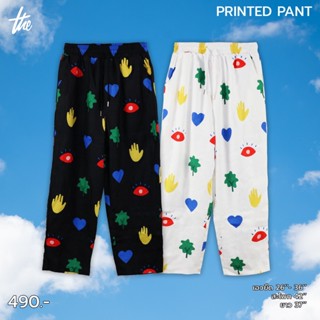 Urthe - กางเกงขายาว เอวยืด ผ้าพิมพ์ รุ่น PRINTED PANT