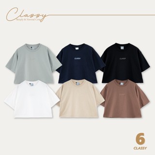 URTHE_CLASSY - เสื้อครอปแขนสั้น 6 สี S M L XL