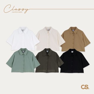 URTHE_CLASSY - เสื้อเชิ้ต ทรงครอป รุ่น CROPPED SHIRT