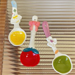 [พร้อมส่ง] ช้อนซุปเซรามิค ด้ามจับยาว ขนาดเล็ก สีแคนดี้ ของใช้ในครัวเรือน