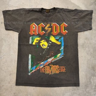 ACDC WORLD TOUR 1990-1991 เสื้อวง เสื้อทัวร์ งานฟอกเฟด