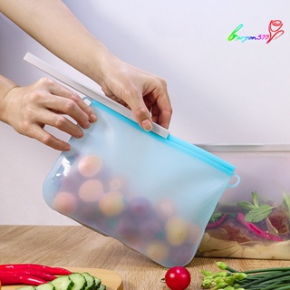 【AG】Food Storage Bag Leak-proof Easy Seal Silica Gel Vegetable Freezer Gallon Bag for