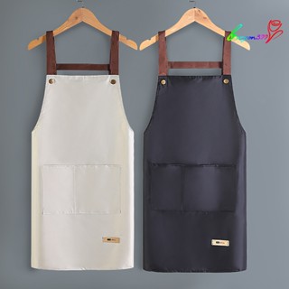 【AG】Cooking Apron Breathable Waterproof PVC Adjustable Halter Adult Cleaning Kitchenware Supplies