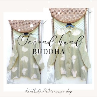 เสื้อเชิ้ตแขนยาวมือสองป้ายBUDDHAสภาพดี