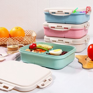 【AG】Bento Box Leak Proof Shock-proof Anti-slip 3 Compartments Durable Food-holder Wear-resistant Portable Bento Box School