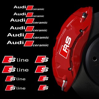 สติกเกอร์ฉลากเบรกคาลิปเปอร์ กันน้ํา ทนอุณหภูมิสูง สีแดง สําหรับ Audi S Calipers RS