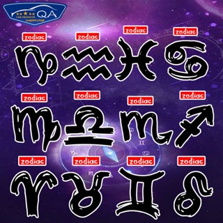 สติกเกอร์สะท้อนแสง กันน้ํา ลายกลุ่มดาวสิบสองกลุ่มดาว สําหรับตกแต่งรถยนต์ รถจักรยานยนต์ไฟฟ้า