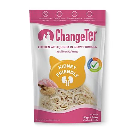 อาหารเปียกแมว CHANGETER CHICKEN QUINOA GRAVY 55 ก.