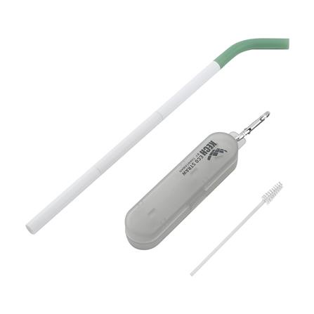 หลอด+แปรงทำความสะอาด ECO STRAW KECH สีเขียวเข้ม