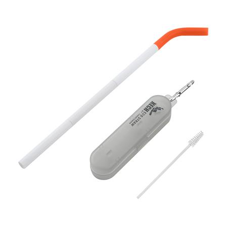 หลอด+แปรงทำความสะอาด ECO STRAW KECH สีส้มเข้ม