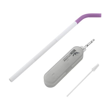หลอด+แปรงทำความสะอาด ECO STRAW KECH สีม่วงเข้ม