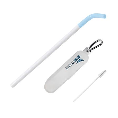 หลอด+แปรงทำความสะอาด ECO STRAW KECH สีฟ้า