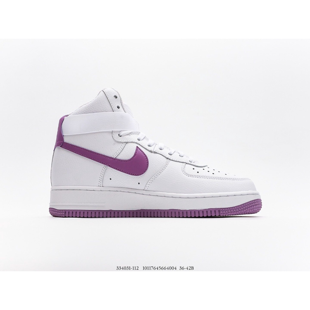 ◊NEW Nike Air Force 1 High '07 One White and Purple Top casual board Shoes (Authentic guarantee fast shipping)