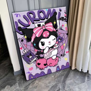 Kuromi ภาพวาดสีน้ํามันดิจิทัล อะคริลิค รูปการ์ตูนอนิเมชั่น เพ้นท์มือ DIY