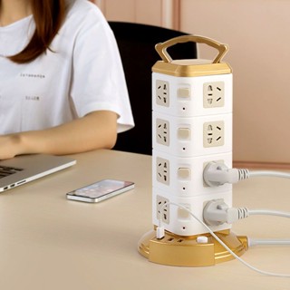 ❀℗✠ซ็อกเก็ตทองแดงบริสุทธิ์มัลติฟังก์ชั่นพร้อม USB ชาร์จแผงรูพรุนปลั๊กไฟสำนักงานความปลอดภัยป้องกันฟ้าผ่าแผงสายไฟของแท้