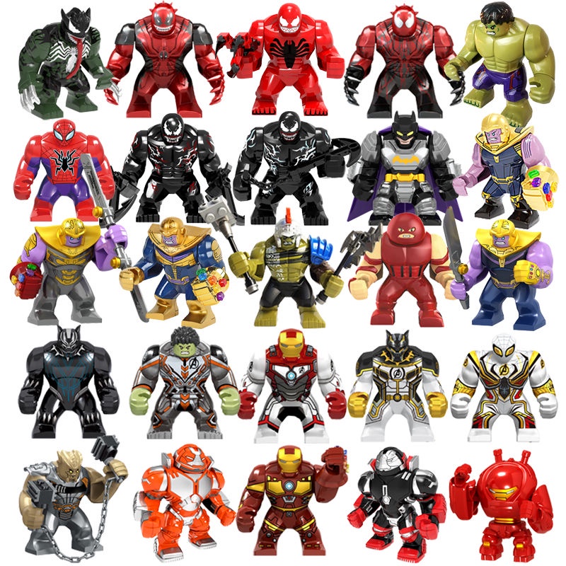 ♞✣เข้ากันได้กับ LEGO big Avengers Minifigure Alliance Thanos Infinity ถุงมือ Venom Boy Toy ประกอบบล็อกตัวต่อ
