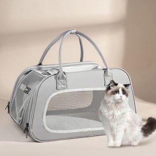 ◘Cat out bag กระเป๋าใส่แมวแบบพกพาระบายอากาศความจุขนาดใหญ่ออกกระเป๋าใส่สัตว์เลี้ยงแบบพกพาพับได้กระเป๋าใส่แมวกันลมอบอุ่น