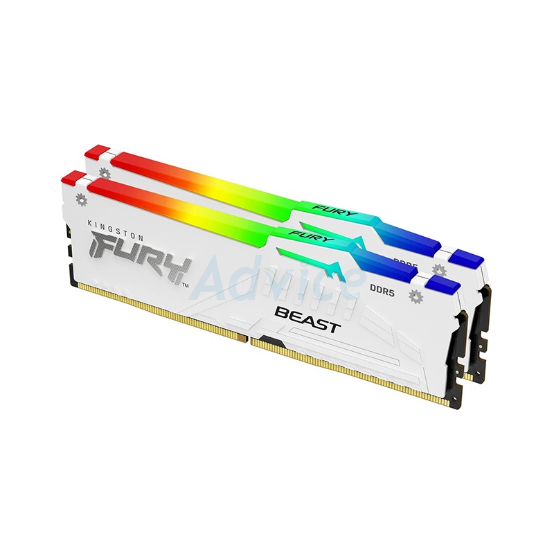 KINGSTON RAM DDR5(5200) 32GB (16GBX2) FURY BEAST RGB WHITE (KF552C40BWAK2-32) - A0150801
