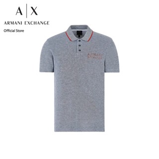 AX Armani Exchange เสื้อโปโลผู้ชาย รุ่น AX 6LZFBC ZJ3HZ3566 - สีเทา