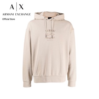 AX Armani Exchange เสื้อสเวตเชิ้ตผู้ชาย รุ่น AX 6LZMLD ZJNBZ1709 - สีเบจ