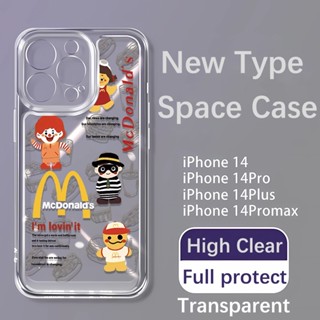 เคสโทรศัพท์มือถือใส แบบนิ่ม ลายการ์ตูน McDonald Boy ป้องกันเลนส์ สําหรับ iphone 14promax 11 12 13 7Plus X XR XSMax