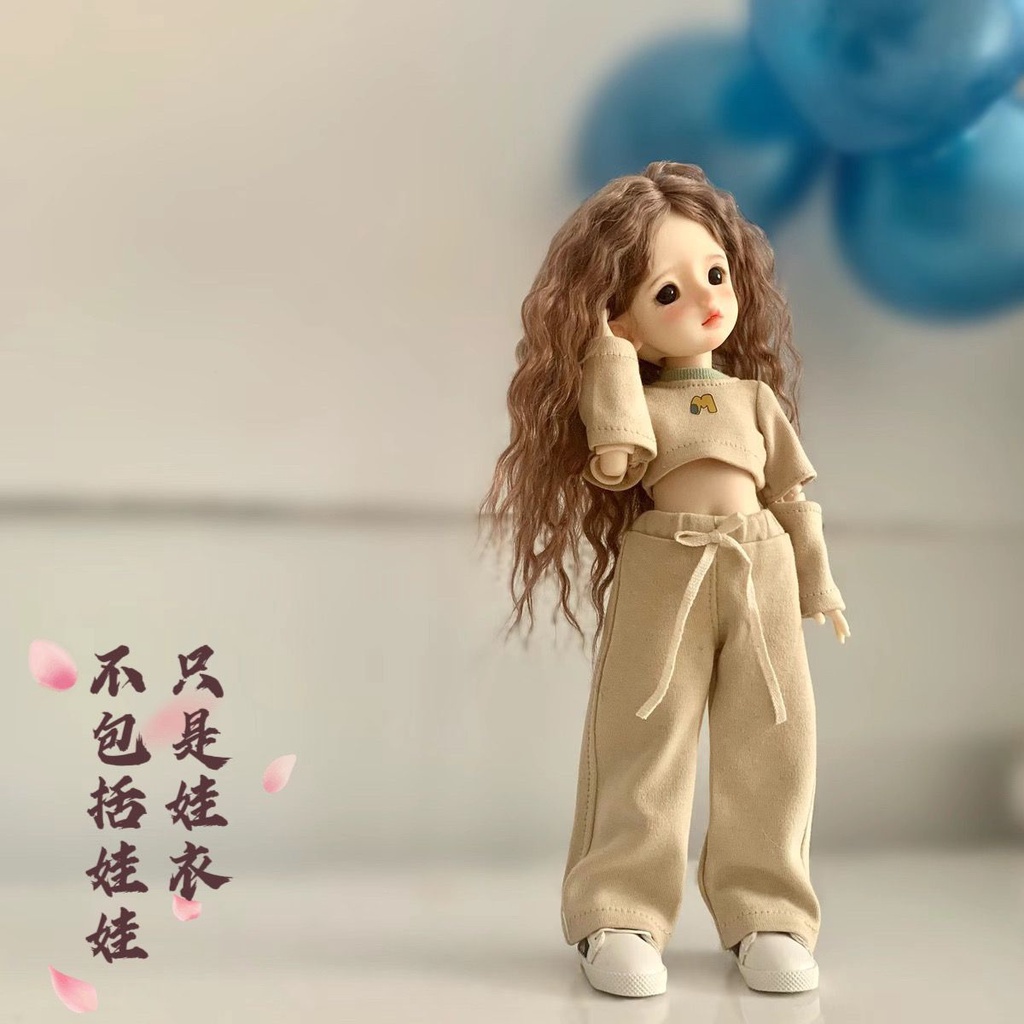 Bjd1/6 ชุดเสื้อกันหนาว กางเกงขาสั้น ขากว้าง 6 ส่วน แฟชั่น สําหรับเด็กผู้หญิง