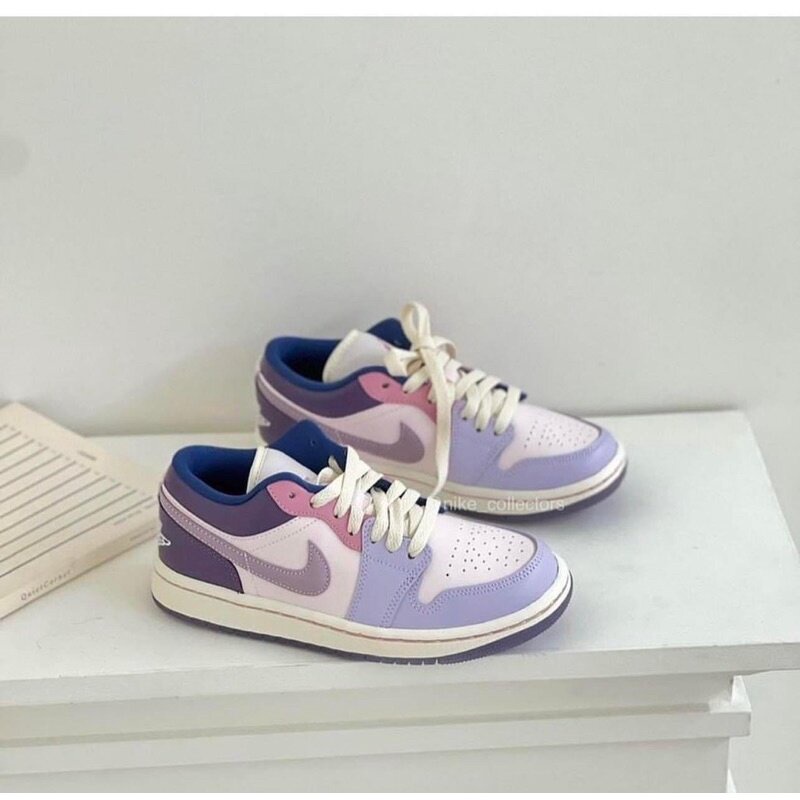 ♦✒☸พร้อมส่ง ของแท้100% รองเท้า Nike Air Jordan 1 Low Pastel Purple