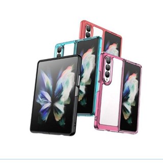 เคสโทรศัพท์มือถือ PC TPU นิ่ม แบบใส ปิดด้านหลัง สําหรับ Samsung Galaxy Z Fold3 5G Fold4 Fold 3 4