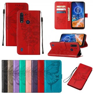 เคสโทรศัพท์มือถือหนัง PU ฝาพับ ลายนูน รูปผีเสื้อ ดอกไม้ พร้อมช่องใส่บัตร สําหรับ Huawei P Smart 2020 Y5P Y6P Honor 9S