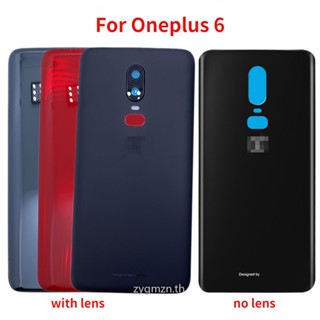 ฝาครอบแบตเตอรี่ด้านหลัง พร้อมเลนส์กล้อง และกาว สําหรับ OnePlus 6 1+ 6 A6000 A6003