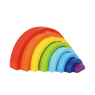 Tooky Toy-Rainbow Stacker-บล็อคไม้เสริมพัฒนาการลายสายรุ้ง