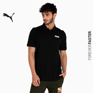 PUMA BASICS - เสื้อเชิ้ตโปโลผู้ชาย Essentials Pique Mens Polo Shirt สีดำ - APP - 84722601